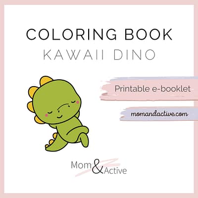 Kawaii Dino Printable Coloring Book