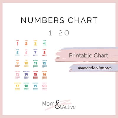 Printable Numbers Chart 1-20