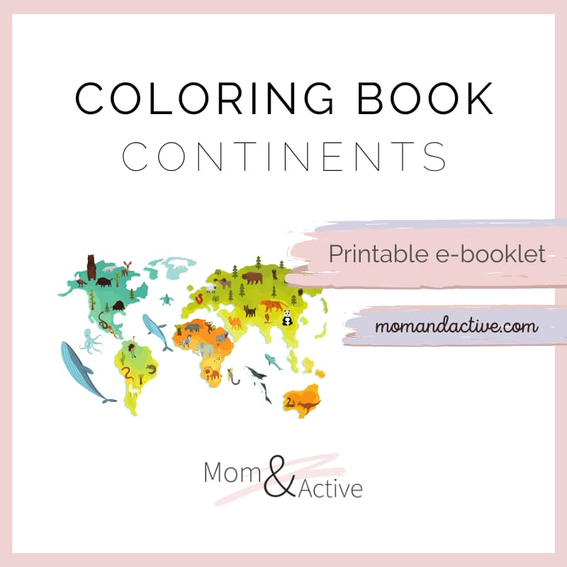 World Continents Printable Coloring Book